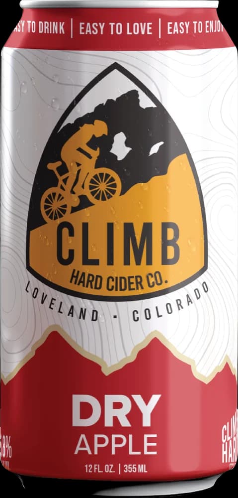 Climb Hard Cider Dry Apple can