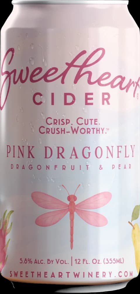 Sweetheart Cider Pink Dragonfly can
